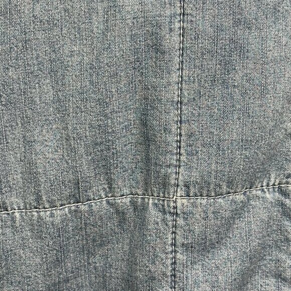 💙🧥 Free People We The Free Quilted Denim Jacket Dolman Oversized Medium - Picture 10 of 14